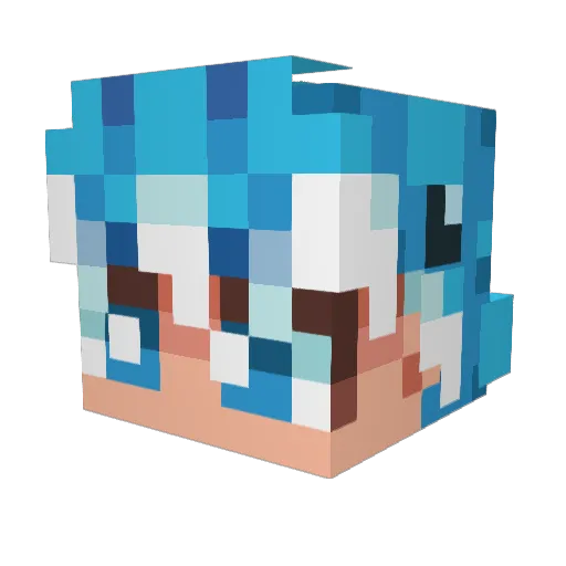 Levah Minecraft avatar head, 3D render