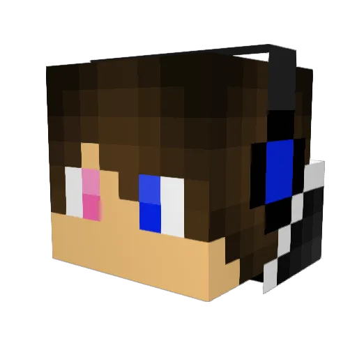 Leveillet Minecraft avatar head, 3D render