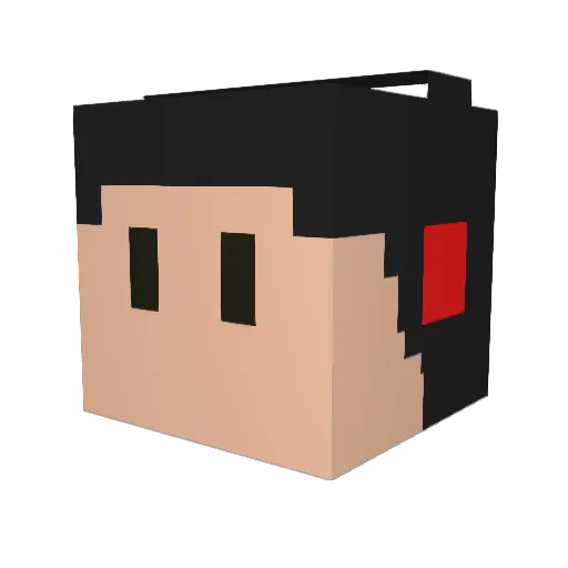 LevelRio Minecraft avatar head, 3D render
