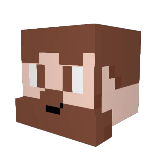 Level_1_Goblin Minecraft avatar head, 3D render