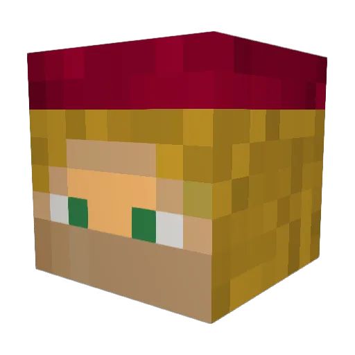 LevelingUp Minecraft avatar head, 3D render
