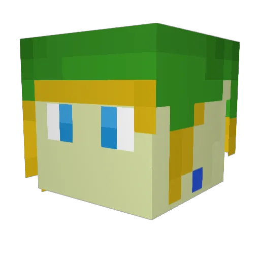 Levinor Minecraft avatar head, 3D render