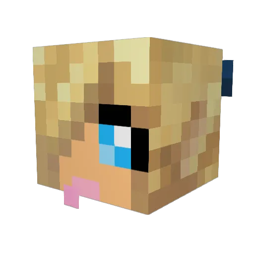Leviosaaa Minecraft avatar head, 3D render