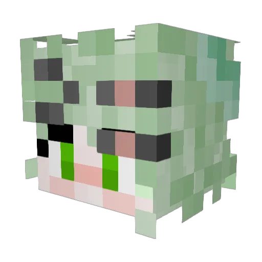 Levisiatian Minecraft avatar head, 3D render