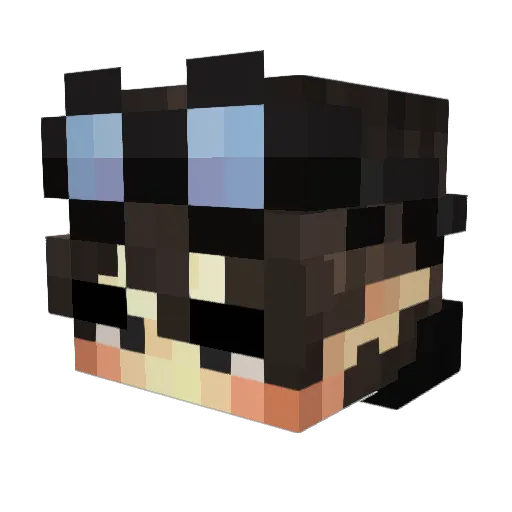 Levitages Minecraft avatar head, 3D render