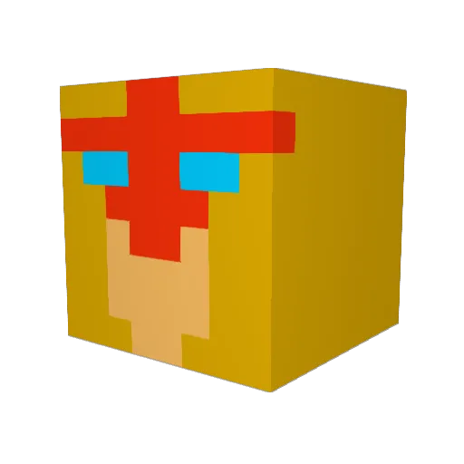 Levitational Minecraft avatar head, 3D render