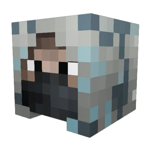 Levvancs Minecraft avatar head, 3D render
