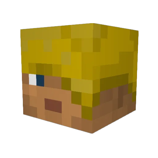 Levyy Minecraft avatar head, 3D render