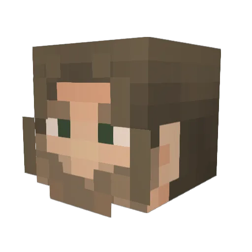 Lew_02 Minecraft avatar head, 3D render