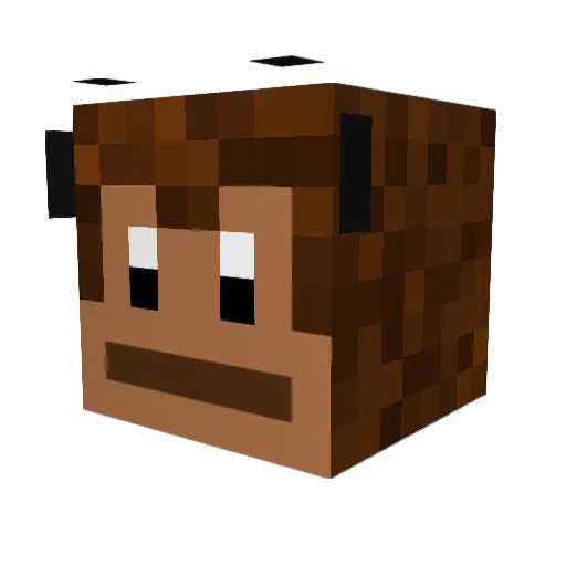 Lewaccy Minecraft avatar head, 3D render