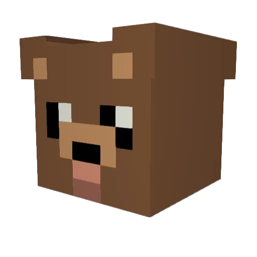 LewdBear Minecraft avatar head, 3D render