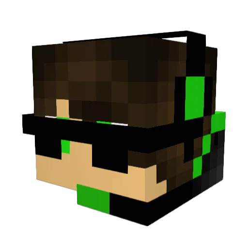 LewdLordX Minecraft avatar head, 3D render