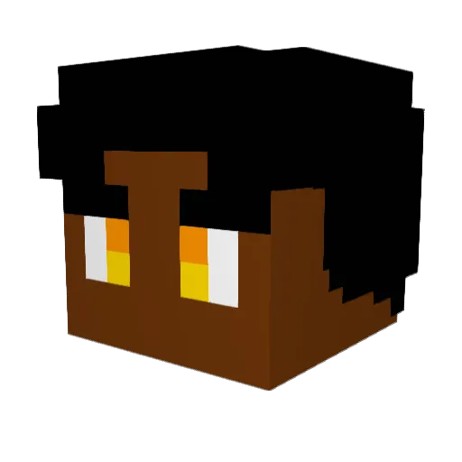 LewdNekoJr Minecraft avatar head, 3D render