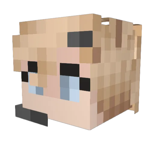 Lewdlounge Minecraft avatar head, 3D render