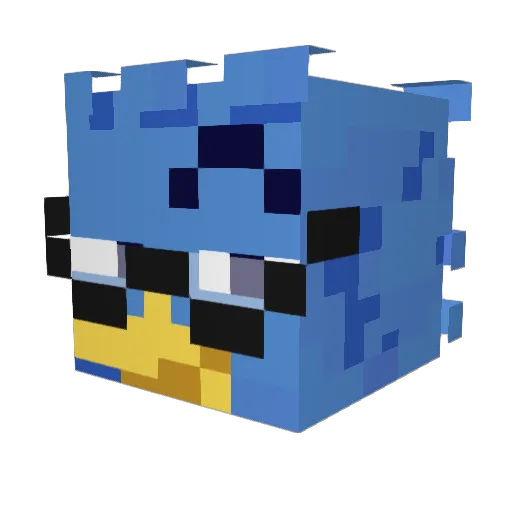 Lewdyer Minecraft avatar head, 3D render