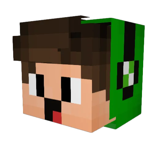 Lewendo Minecraft avatar head, 3D render