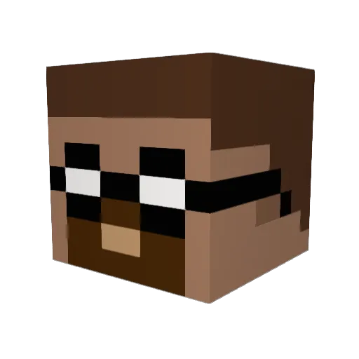 Lewie1 Minecraft avatar head, 3D render