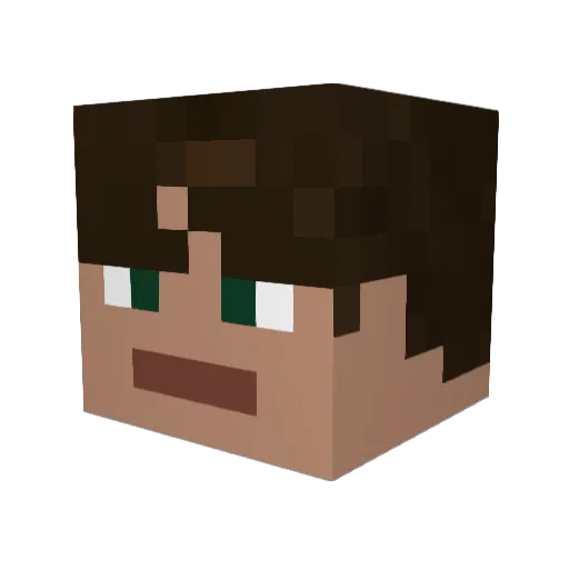 Lewifz Minecraft avatar head, 3D render