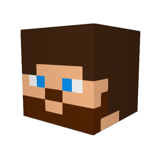 Lewjun Minecraft avatar head, 3D render