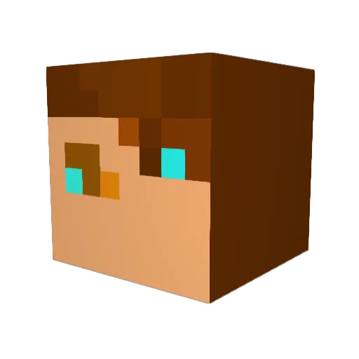 Lewshiz Minecraft avatar head, 3D render