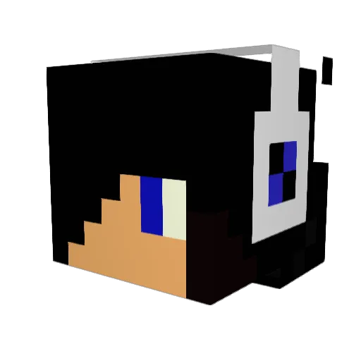 LewyV Minecraft avatar head, 3D render