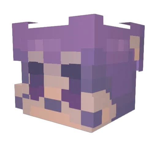 LexCupcake Minecraft avatar head, 3D render