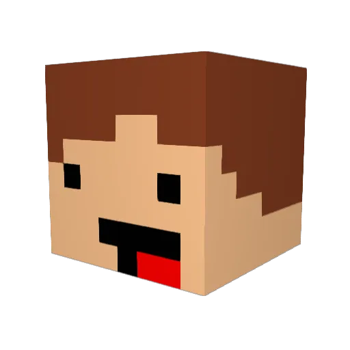 LexD10 Minecraft avatar head, 3D render