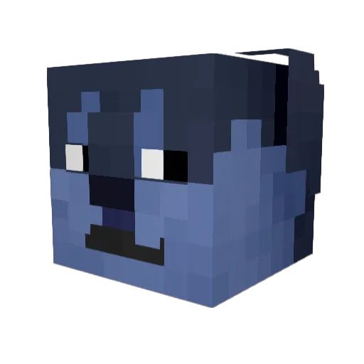 Lexfour Minecraft avatar head, 3D render