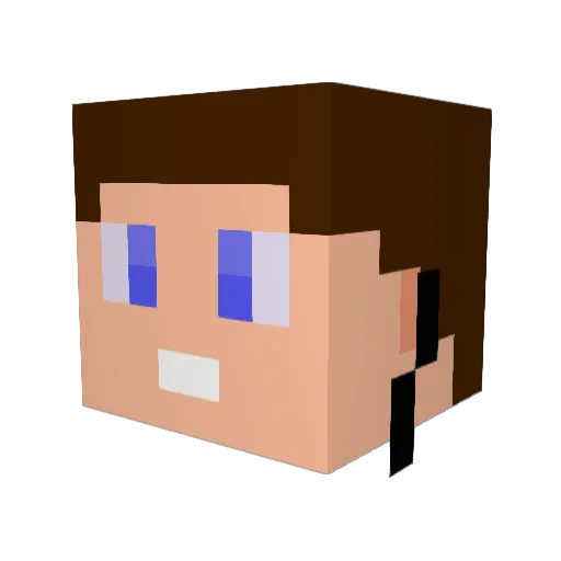 Lexiprog Minecraft avatar head, 3D render