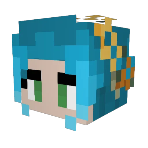 Lexiwolf000 Minecraft avatar head, 3D render