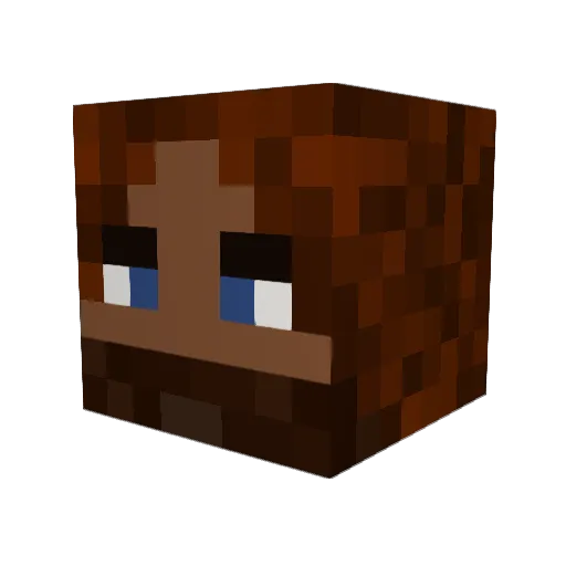 Lexolotl1 Minecraft avatar head, 3D render