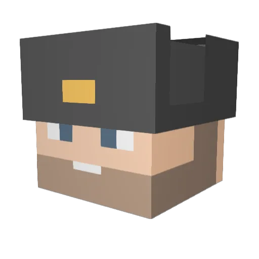 Lexonator Minecraft avatar head, 3D render