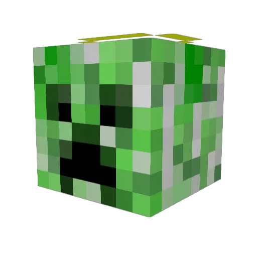 Lexplankton Minecraft avatar head, 3D render
