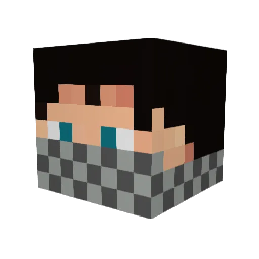 Lexroo Minecraft avatar head, 3D render