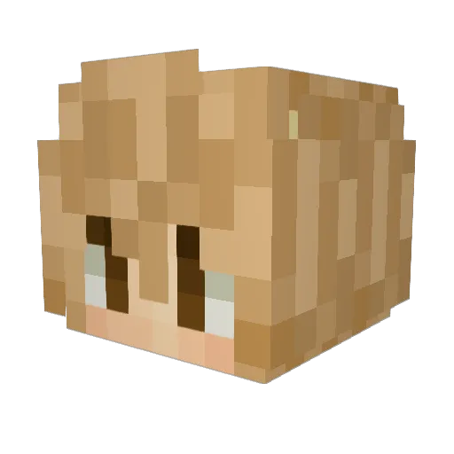 Lextrai Minecraft avatar head, 3D render
