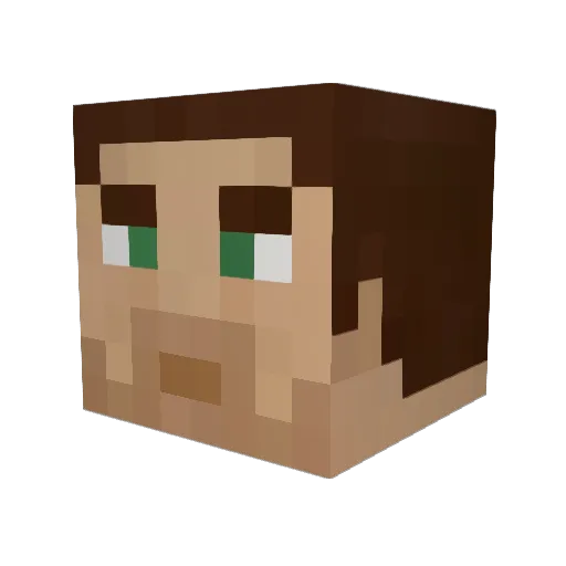 Lextube Minecraft avatar head, 3D render