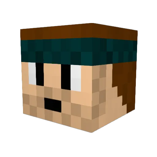 Lexyz Minecraft avatar head, 3D render