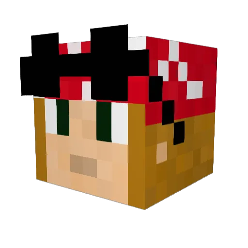 Leykuan Minecraft avatar head, 3D render