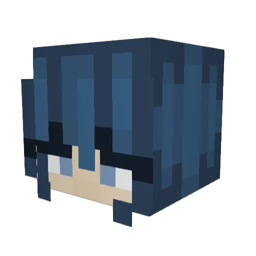 LeyraOMG Minecraft avatar head, 3D render