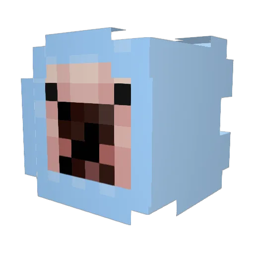 Lezakial Minecraft avatar head, 3D render