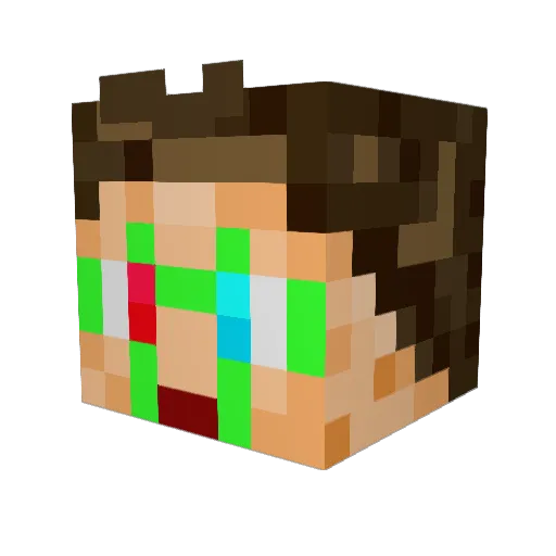 Lezard95 Minecraft avatar head, 3D render
