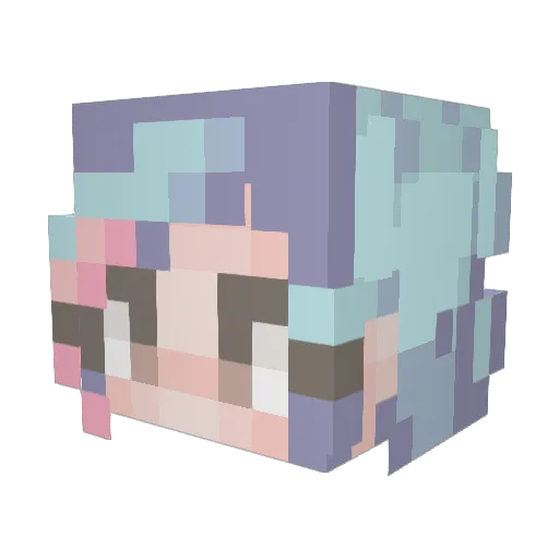 Lezzybean Minecraft avatar head, 3D render