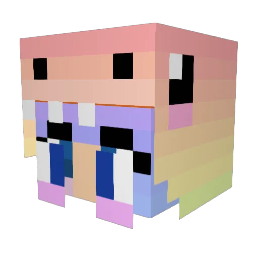 Lfourlee Minecraft avatar head, 3D render