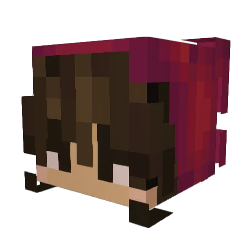 Lgirlone Minecraft avatar head, 3D render