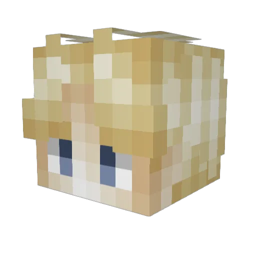 Lhedy Minecraft avatar head, 3D render