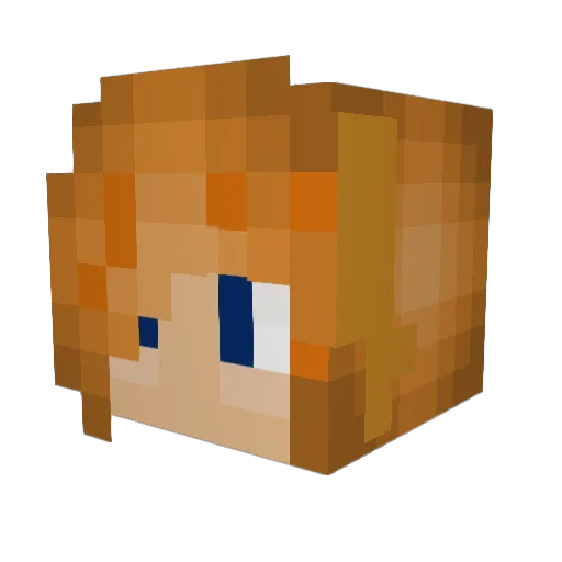 Lhorelle Minecraft avatar head, 3D render
