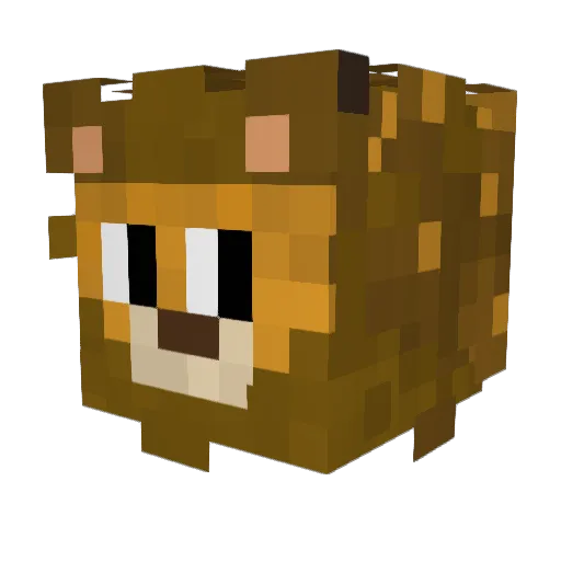 Li0nC0der Minecraft avatar head, 3D render