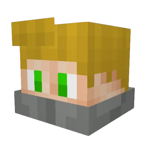 LiGaBoo Minecraft avatar head, 3D render