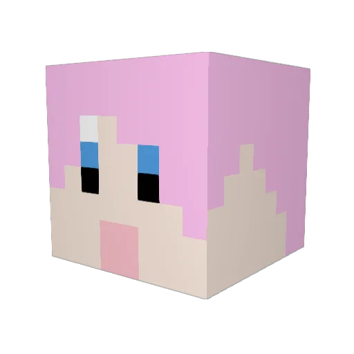 LiSAkko Minecraft avatar head, 3D render