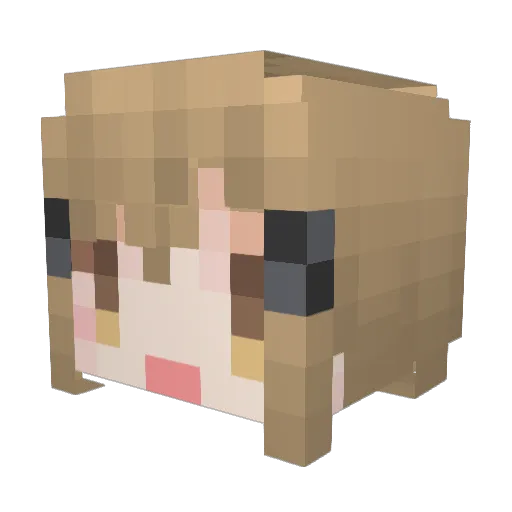 LiWenrui Minecraft avatar head, 3D render